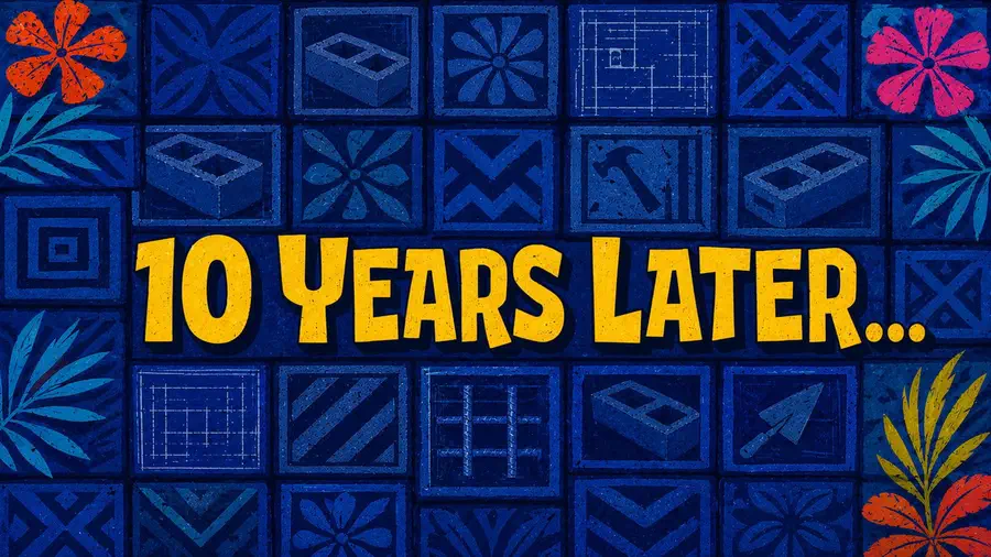 Humorous "10 Years Later" title card implying the estimate is still valid