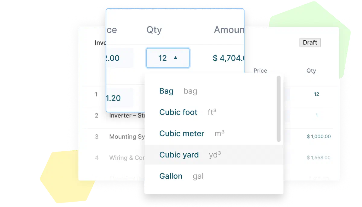 Cinderblock UI showing an estimate being converted into a series of progress invoices.