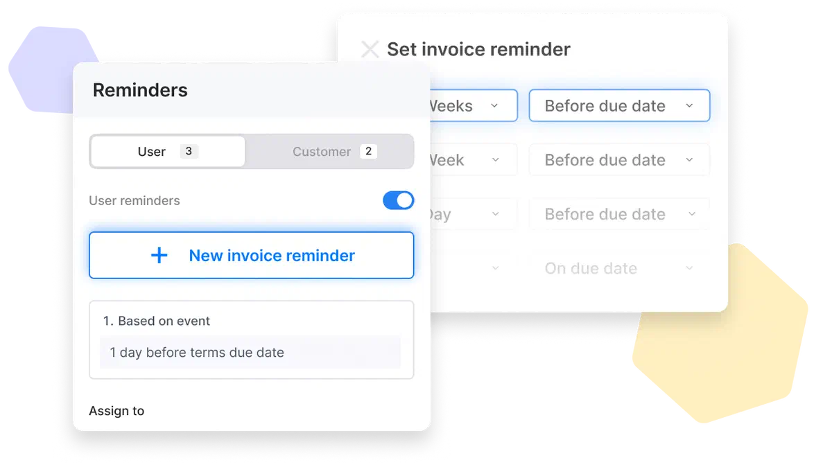 Cinderblock notification settings showing automated email rules for appointments, estimates, and invoices.