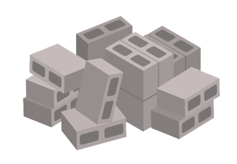 Pile of cinderblocks